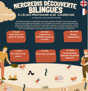Lire la suite à propos de l’article Mercredis découverte de mars & avril à l’école de Courbevoie